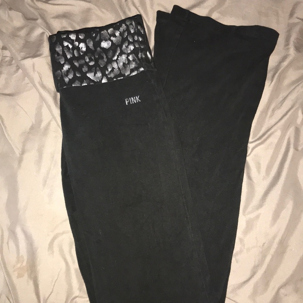 Pink yoga pants flare